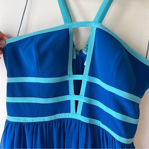 Aidan Mattox Blue Strappy Gown Size 12 – Formal Dress with Cutouts | summer maxi - Picture 11 of 15